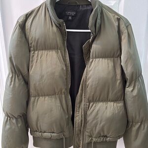 Topshop Dark Olive Outerwear